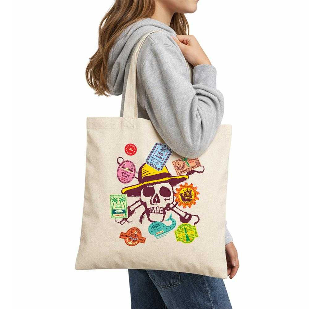 Natural - Lifestyle - One Piece Stickers Reusable Tote Bag
