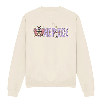Natural-Neon Purple - Front - One Piece Unisex Adult Mr. 3 Logo Sweatshirt