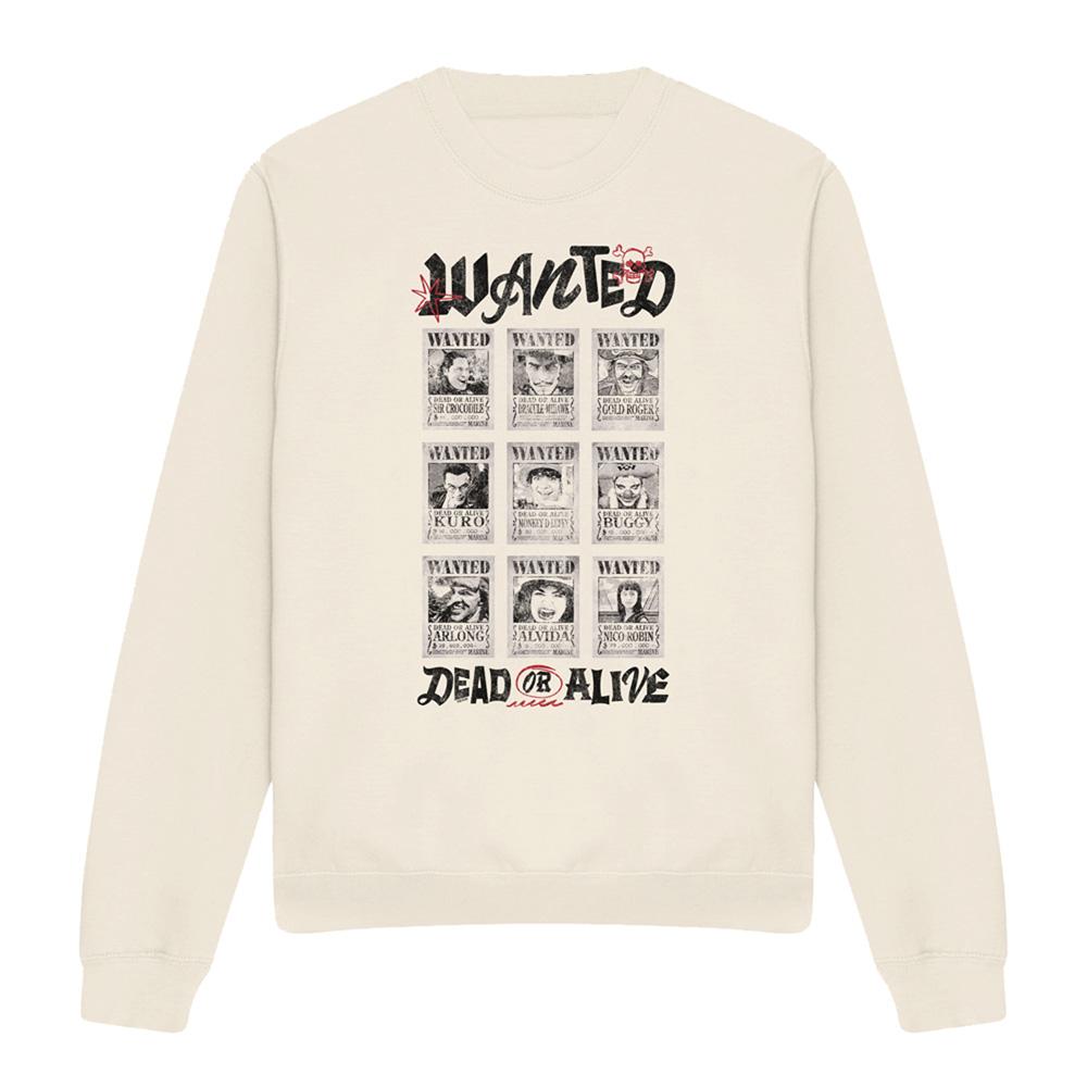 Natural - Front - One Piece Unisex Adult Wanted Dead Or Alive Poster Sweatshirt