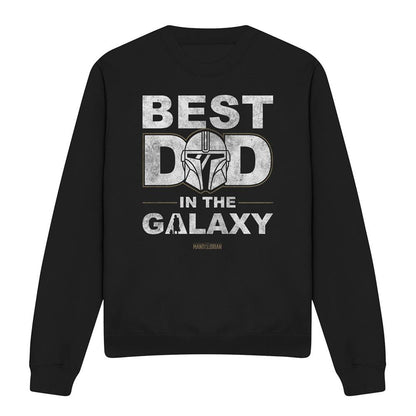 Black - Front - Star Wars: The Mandalorian Unisex Adult Best Dad In The Galaxy Sweatshirt