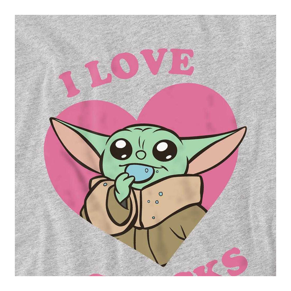 Athletic Heather - Side - Star Wars: The Mandalorian Childrens-Kids I Love Snacks Grogu Sweatshirt