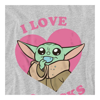 Athletic Heather - Side - Star Wars: The Mandalorian Childrens-Kids I Love Snacks Grogu Sweatshirt