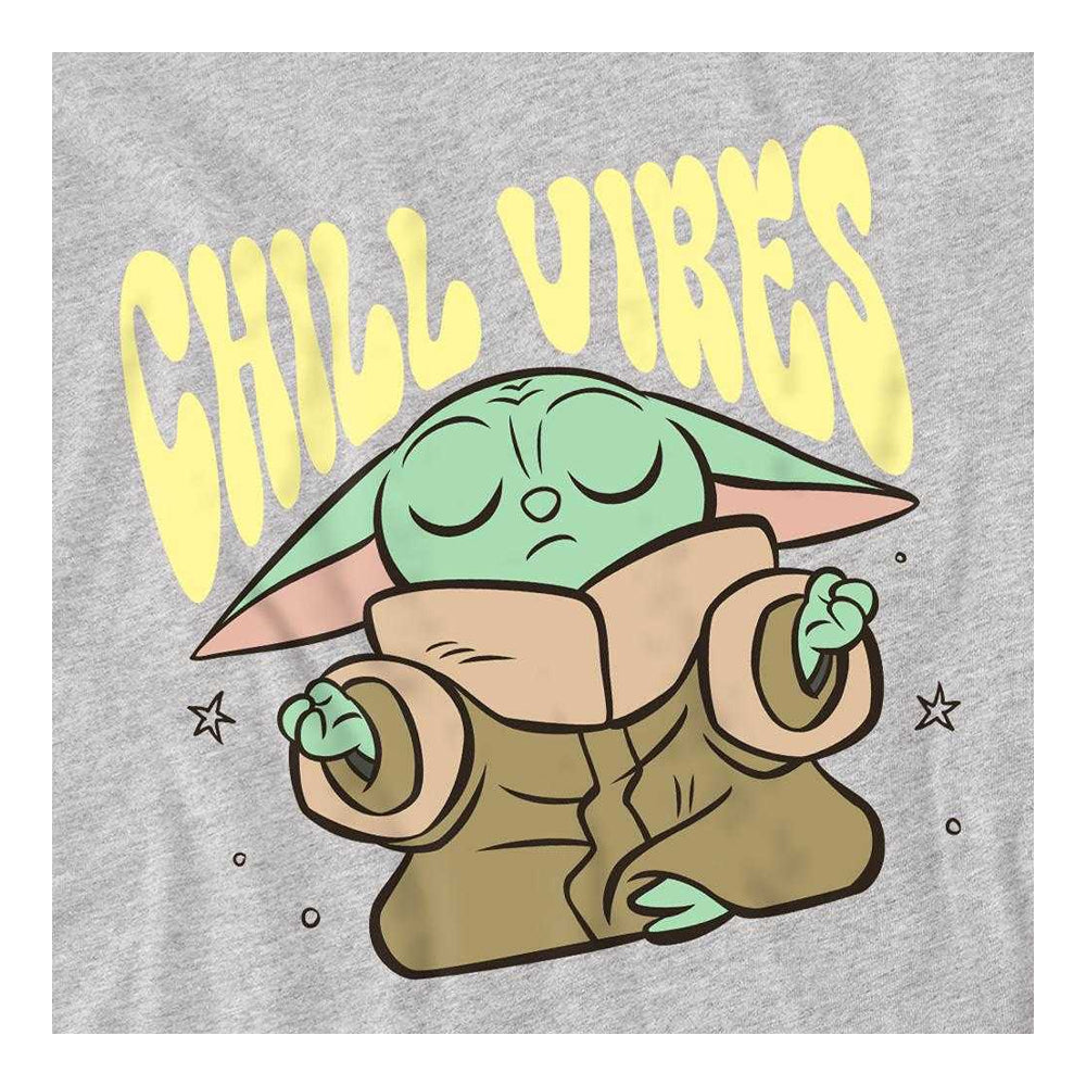 Athletic Heather - Side - Star Wars: The Mandalorian Childrens-Kids Chill Vibes Grogu Sweatshirt