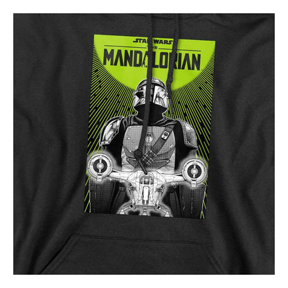 Black - Side - Star Wars: The Mandalorian Unisex Adult Razor Crest Poster Hoodie
