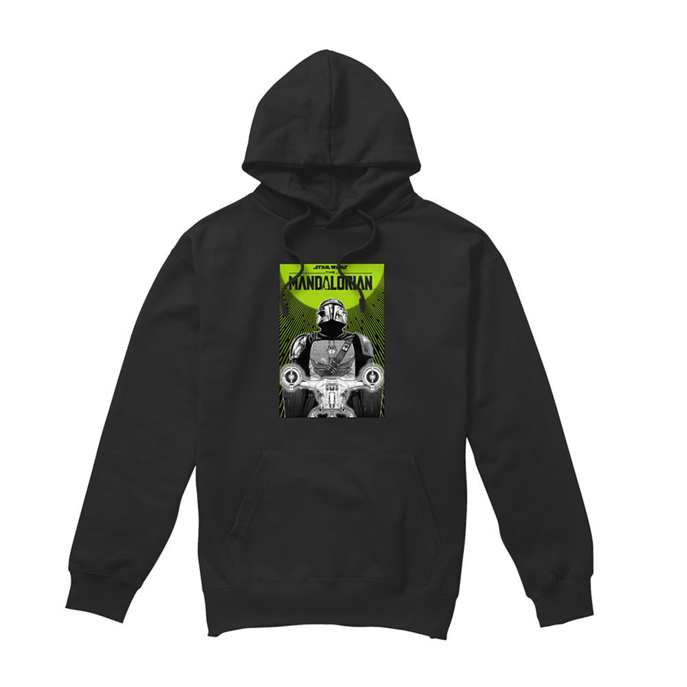Black - Front - Star Wars: The Mandalorian Unisex Adult Razor Crest Poster Hoodie