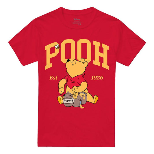 Red - Front - Winnie the Pooh Unisex Adult 1926 Collegic T-Shirt