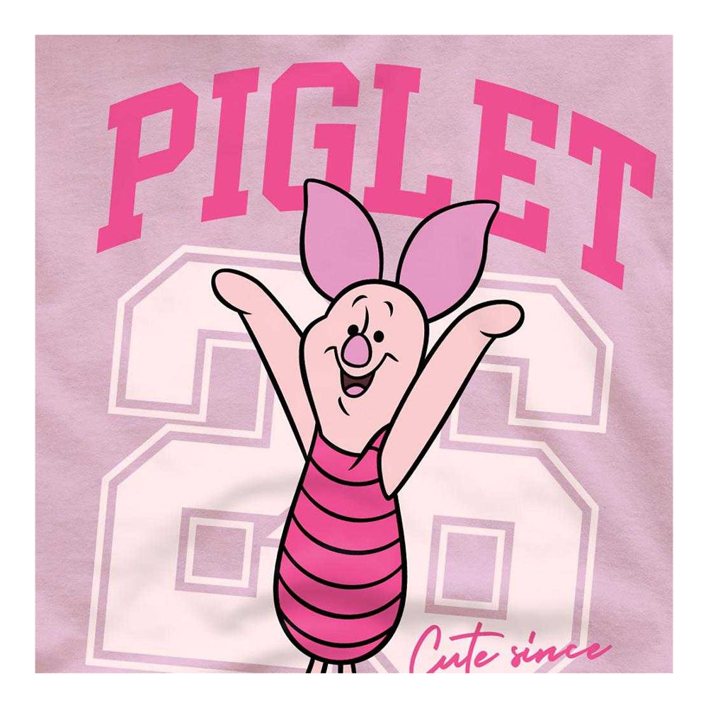 Pink - Side - Winnie the Pooh Unisex Adult 1926 Piglet Collegic T-Shirt