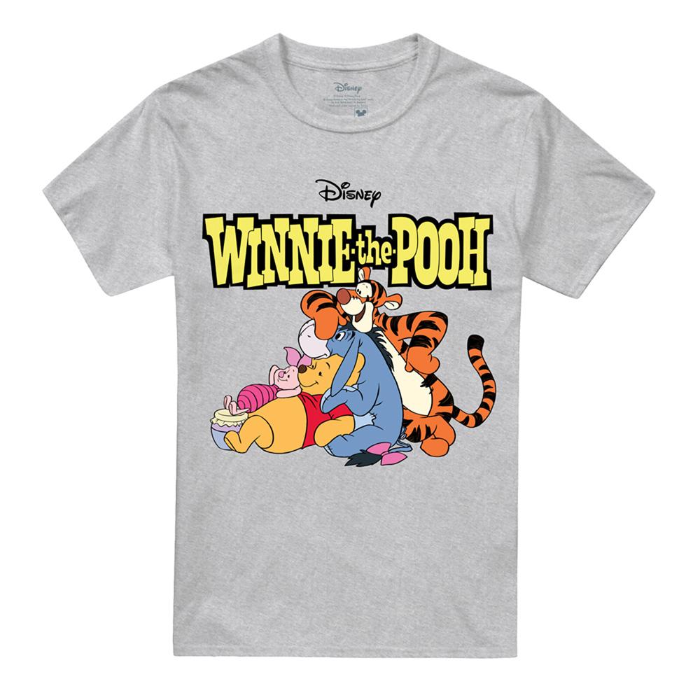 Athletic Heather - Front - Winnie the Pooh Unisex Adult Friends Retro Logo T-Shirt