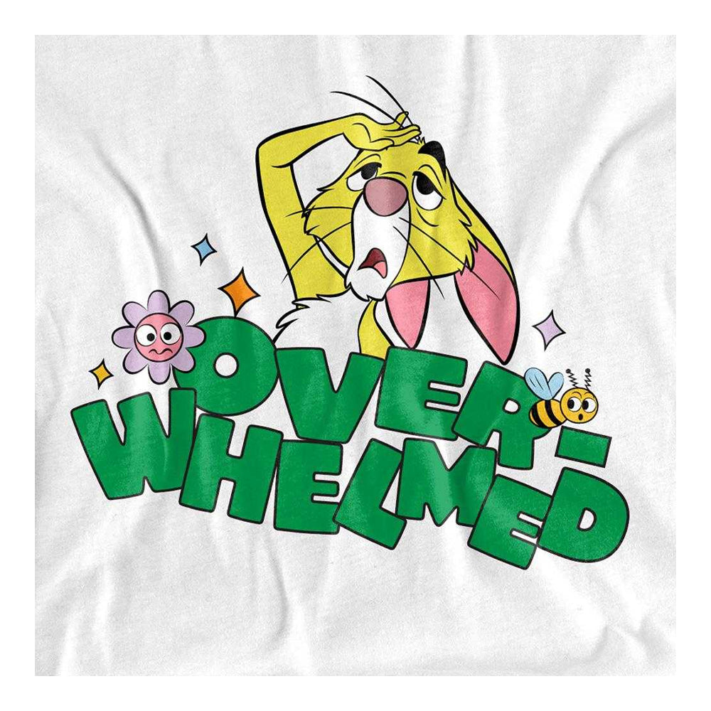 White - Side - Winnie the Pooh Unisex Adult Overwhelmed Rabbit T-Shirt