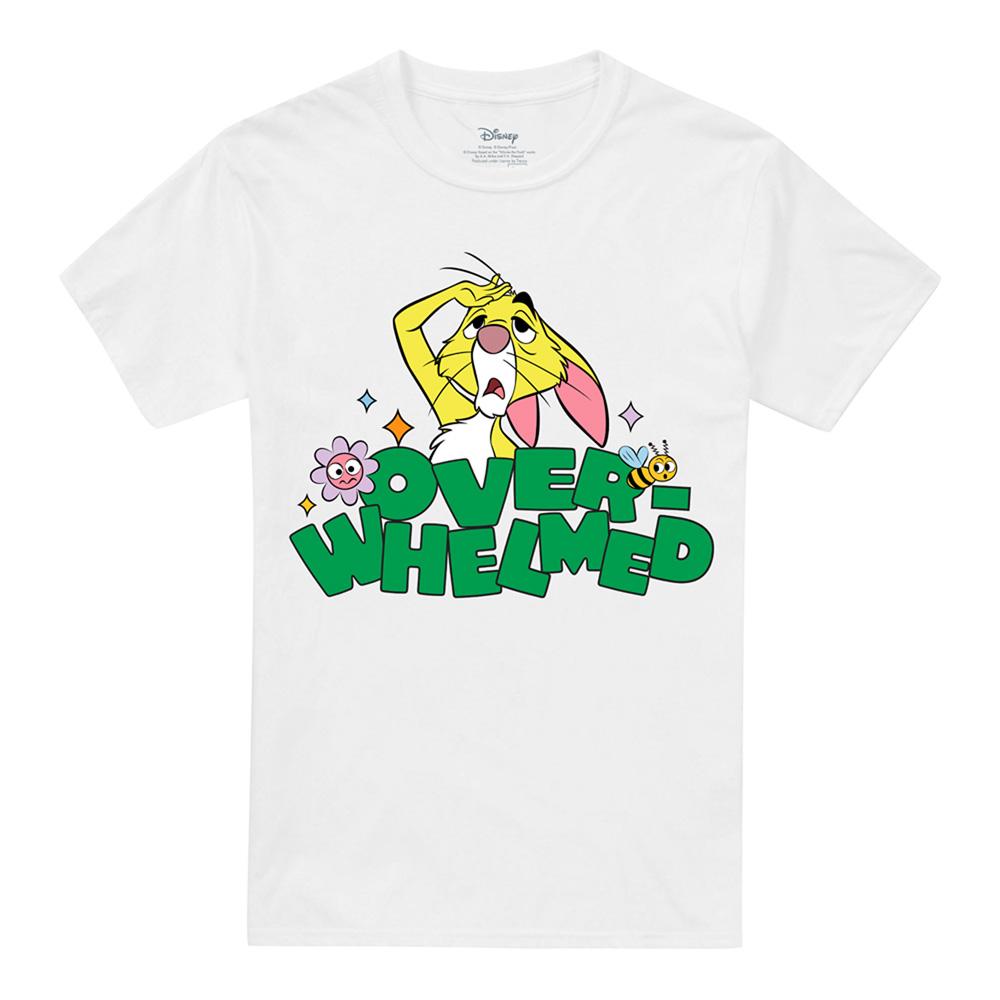 White - Front - Winnie the Pooh Unisex Adult Overwhelmed Rabbit T-Shirt