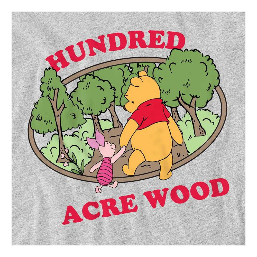 Athletic Heather - Side - Winnie the Pooh Unisex Adult Hundred Acre Wood Badge T-Shirt