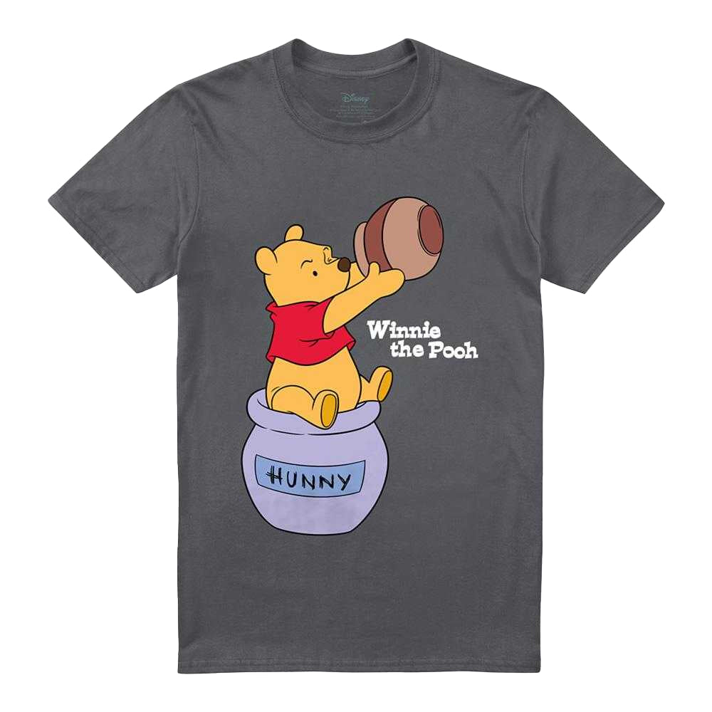 Charcoal - Front - Winnie the Pooh Unisex Adult Hunny Pot T-Shirt