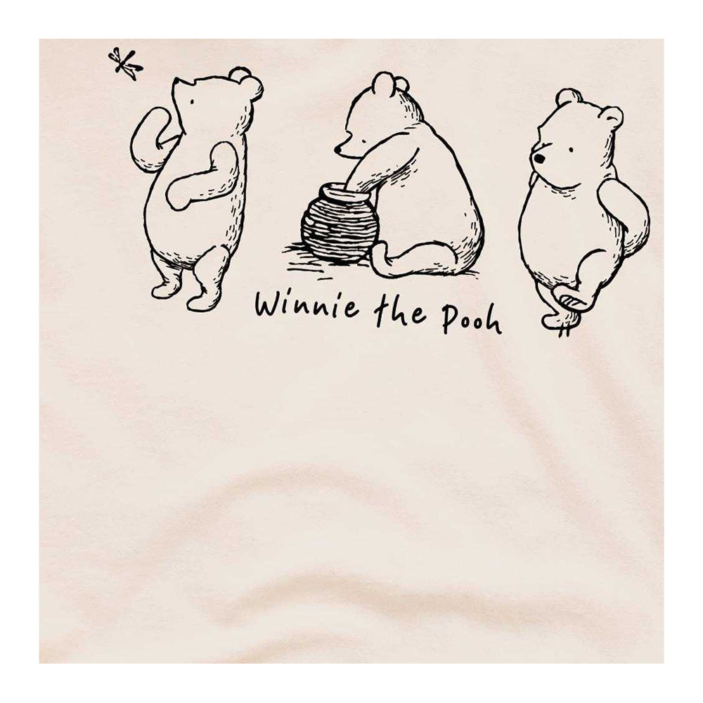 Natural - Side - Winnie the Pooh Unisex Adult Classic Outline T-Shirt