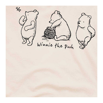 Natural - Side - Winnie the Pooh Unisex Adult Classic Outline T-Shirt
