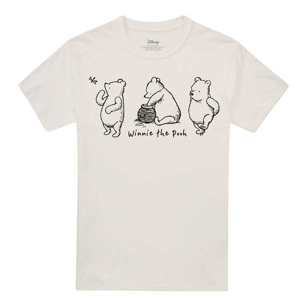 Natural - Front - Winnie the Pooh Unisex Adult Classic Outline T-Shirt
