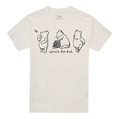 Natural - Front - Winnie the Pooh Unisex Adult Classic Outline T-Shirt