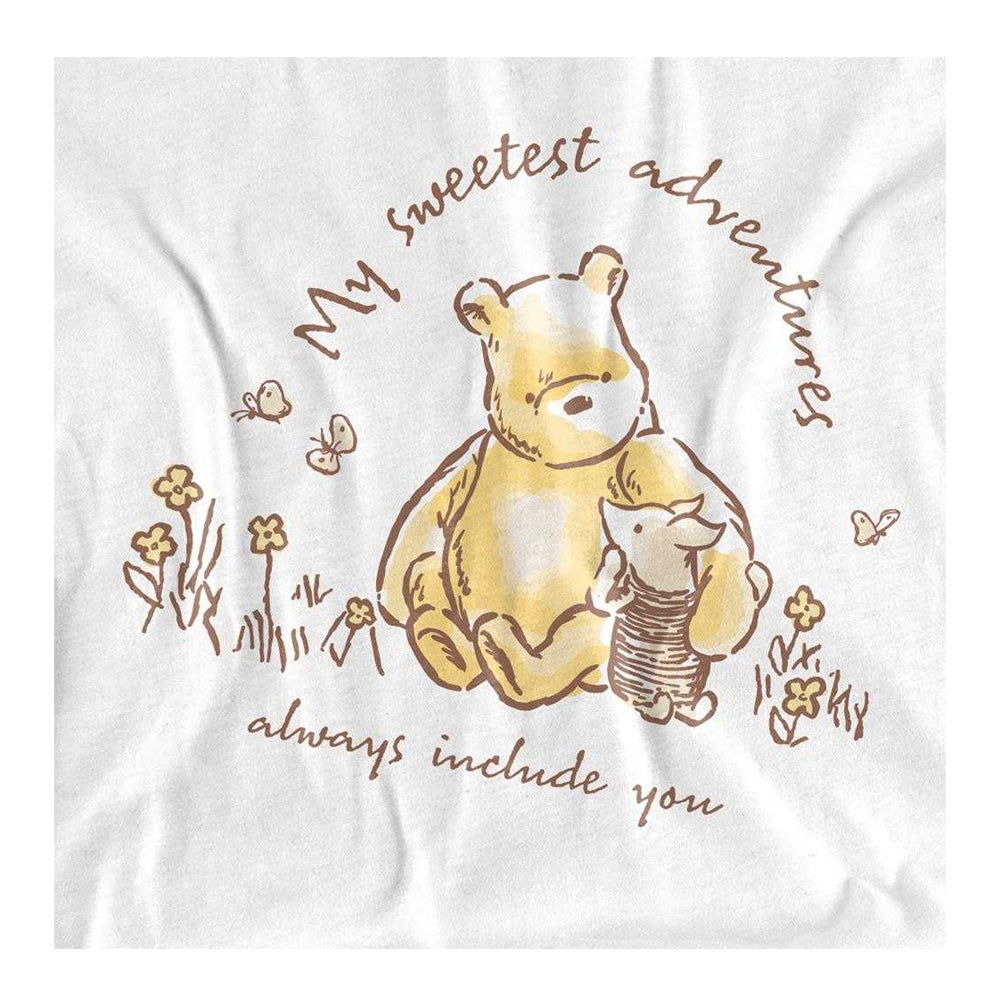 White - Side - Winnie the Pooh Unisex Adult My Sweetest Adventures Piglet Classic T-Shirt
