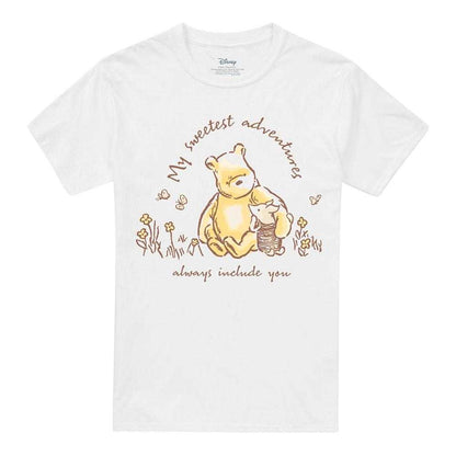 White - Front - Winnie the Pooh Unisex Adult My Sweetest Adventures Piglet Classic T-Shirt