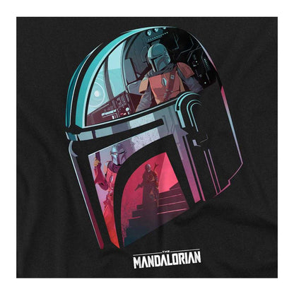 Black - Side - Star Wars The Mandalorian Unisex Adult Helmet T-Shirt