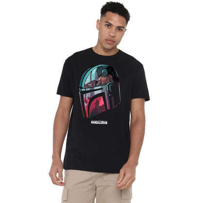 Black - Lifestyle - Star Wars The Mandalorian Unisex Adult Helmet T-Shirt
