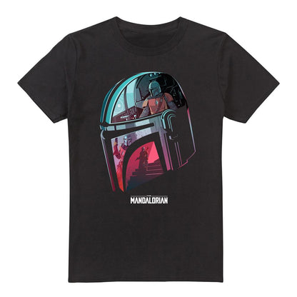 Black - Front - Star Wars The Mandalorian Unisex Adult Helmet T-Shirt