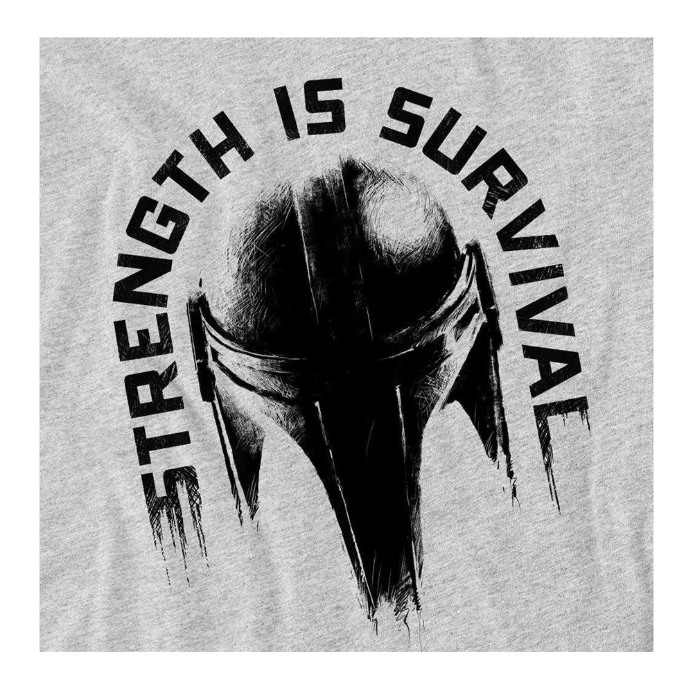Athletic Heather - Side - Star Wars The Mandalorian Unisex Adult Strength Is Survival T-Shirt