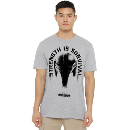 Athletic Heather - Lifestyle - Star Wars The Mandalorian Unisex Adult Strength Is Survival T-Shirt