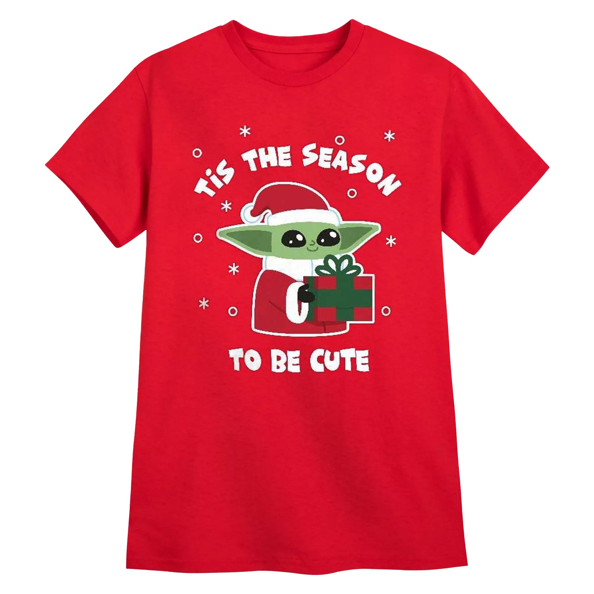 Red - Front - Star Wars: The Mandalorian Childrens-Kids Tis The Christmas Season Grogu T-Shirt