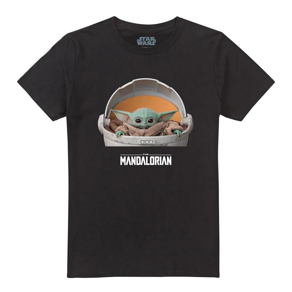 Black - Front - Star Wars The Mandalorian Unisex Adult Grogu Baby Carriage T-Shirt
