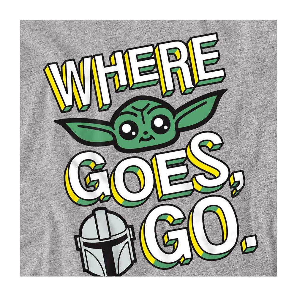 Athletic Heather - Side - Star Wars The Mandalorian Unisex Adult Where Grogu Goes T-Shirt
