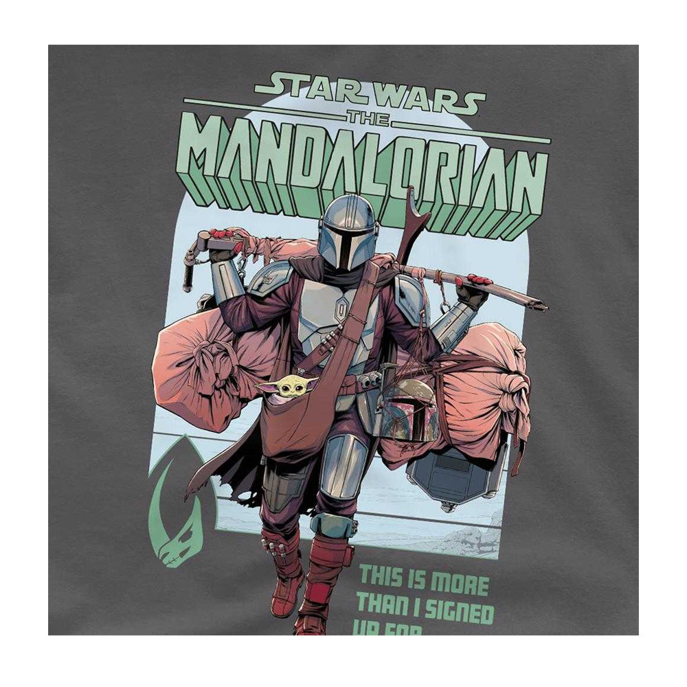 Charcoal - Side - Star Wars The Mandalorian Unisex Adult Signed Up For T-Shirt