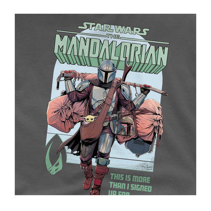Charcoal - Side - Star Wars The Mandalorian Unisex Adult Signed Up For T-Shirt