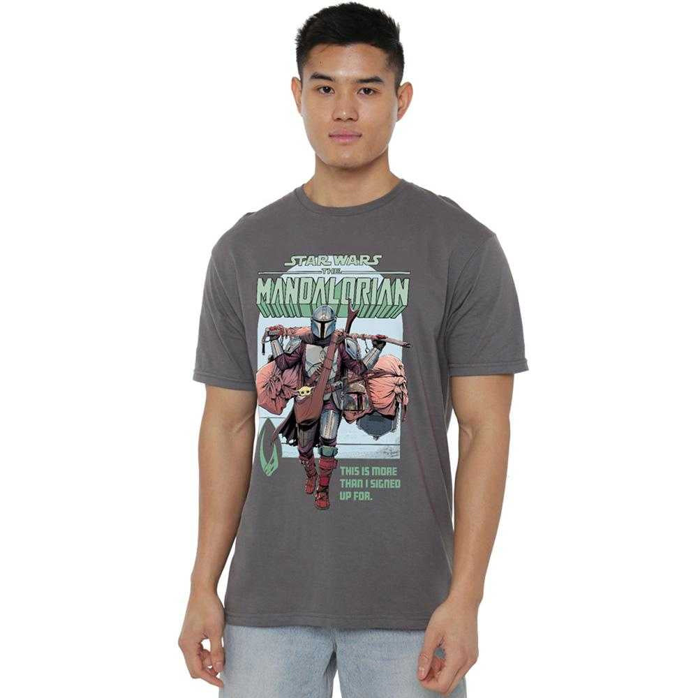 Charcoal - Lifestyle - Star Wars The Mandalorian Unisex Adult Signed Up For T-Shirt