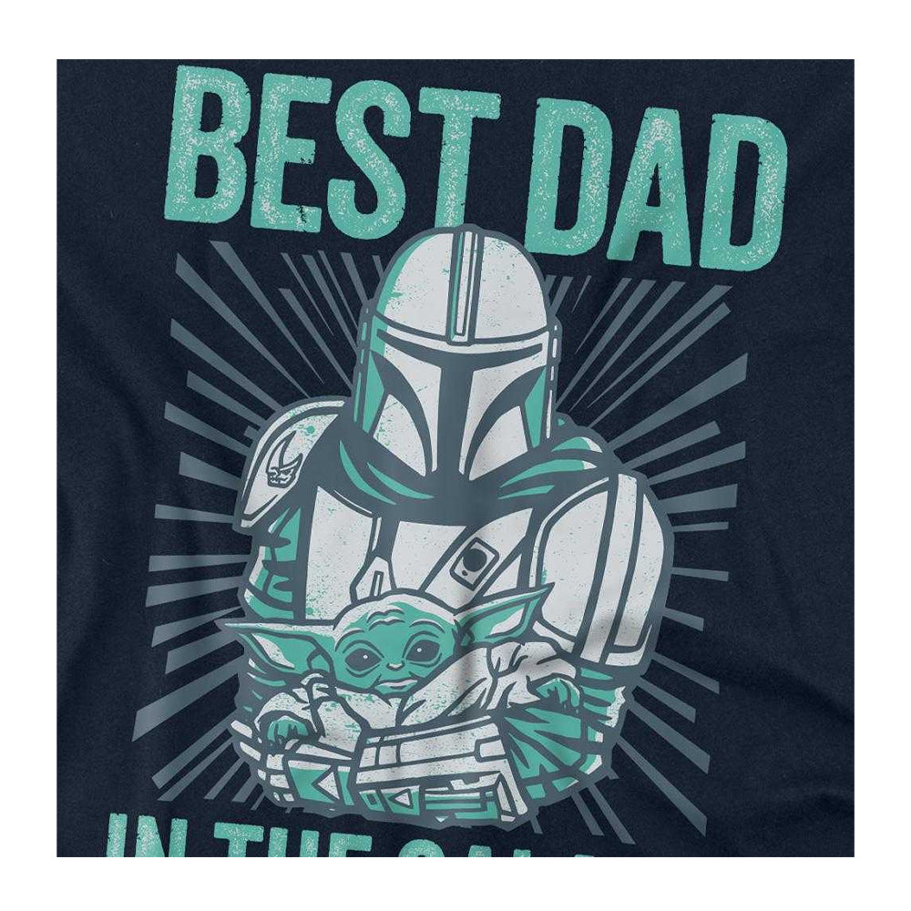 Navy - Side - Star Wars The Mandalorian Unisex Adult Best Dad In The Galaxy T-Shirt