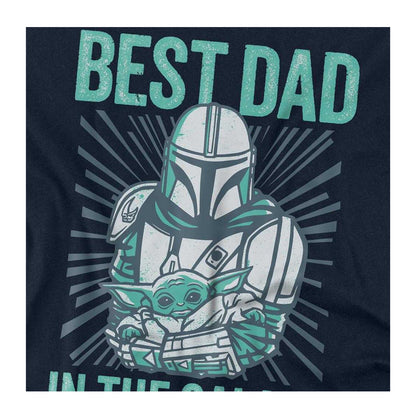 Navy - Side - Star Wars The Mandalorian Unisex Adult Best Dad In The Galaxy T-Shirt