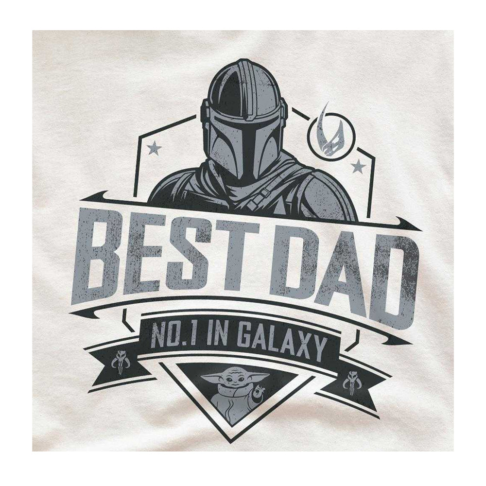 Natural - Side - Star Wars The Mandalorian Unisex Adult No.1 In Galaxy T-Shirt