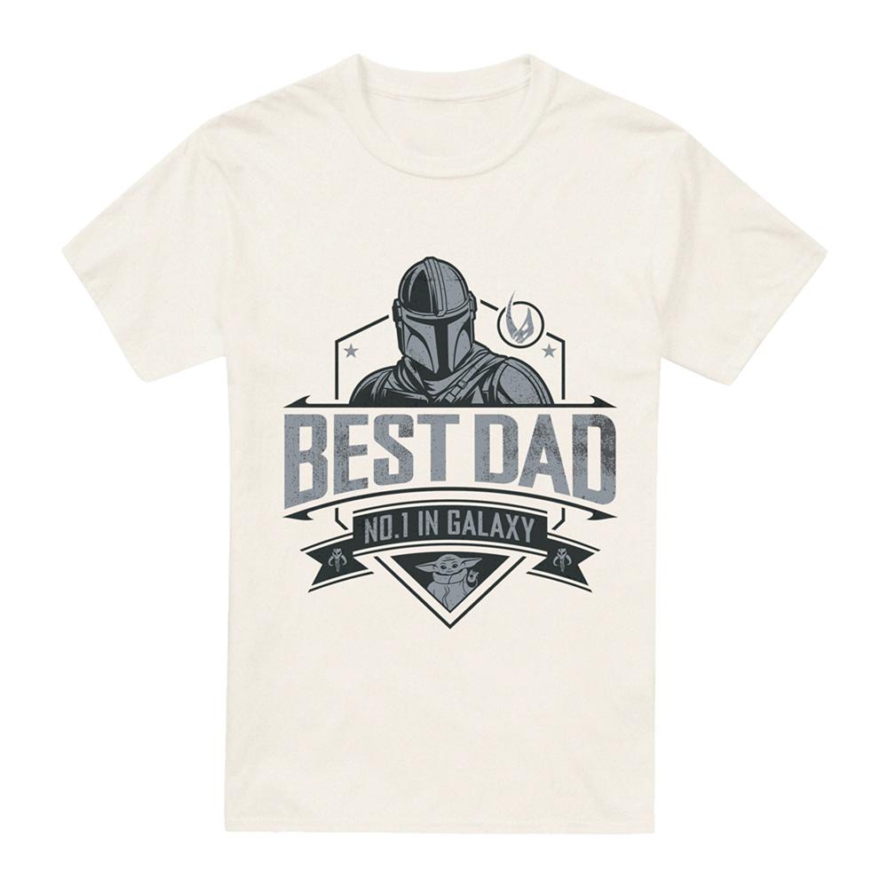 Natural - Front - Star Wars The Mandalorian Unisex Adult No.1 In Galaxy T-Shirt