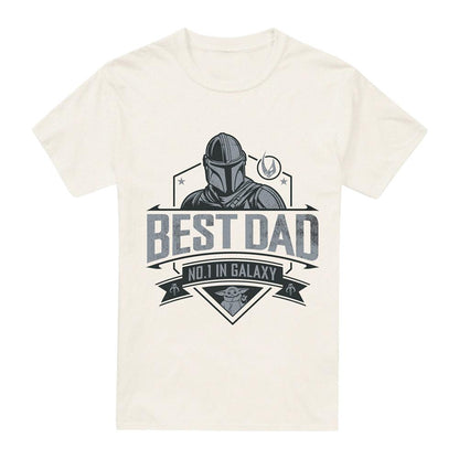 Natural - Front - Star Wars The Mandalorian Unisex Adult No.1 In Galaxy T-Shirt