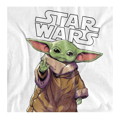 White - Side - Star Wars Mandalorian Unisex Adult Calm Grogu T-Shirt