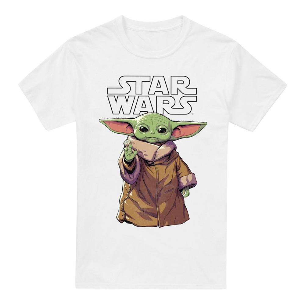 White - Front - Star Wars Mandalorian Unisex Adult Calm Grogu T-Shirt