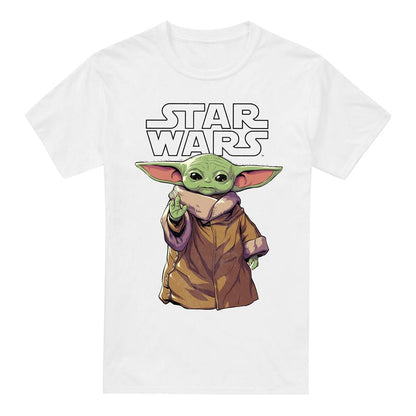 White - Front - Star Wars Mandalorian Unisex Adult Calm Grogu T-Shirt