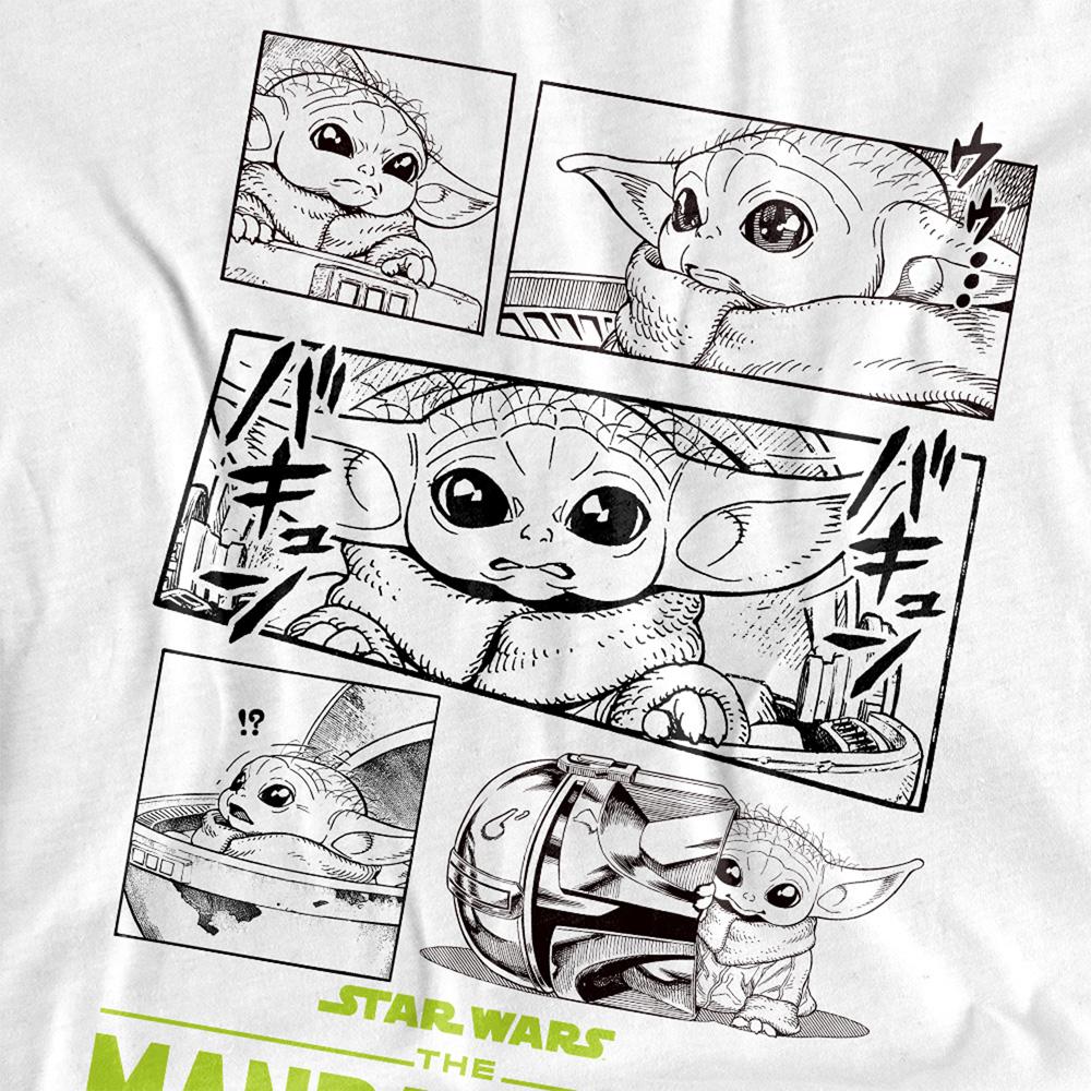 White - Side - Star Wars: The Mandalorian Unisex Adult Grogu Manga T-Shirt