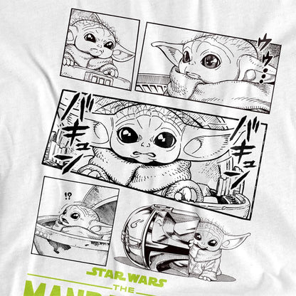 White - Side - Star Wars: The Mandalorian Unisex Adult Grogu Manga T-Shirt