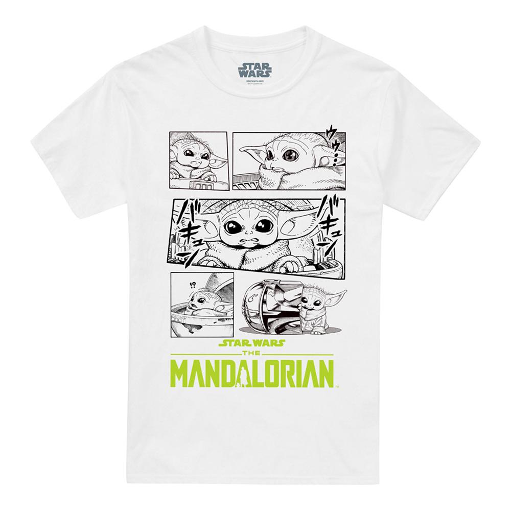 White - Front - Star Wars: The Mandalorian Unisex Adult Grogu Manga T-Shirt