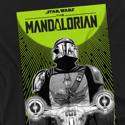 Black - Side - Star Wars: The Mandalorian Unisex Adult Razor Crest Poster T-Shirt