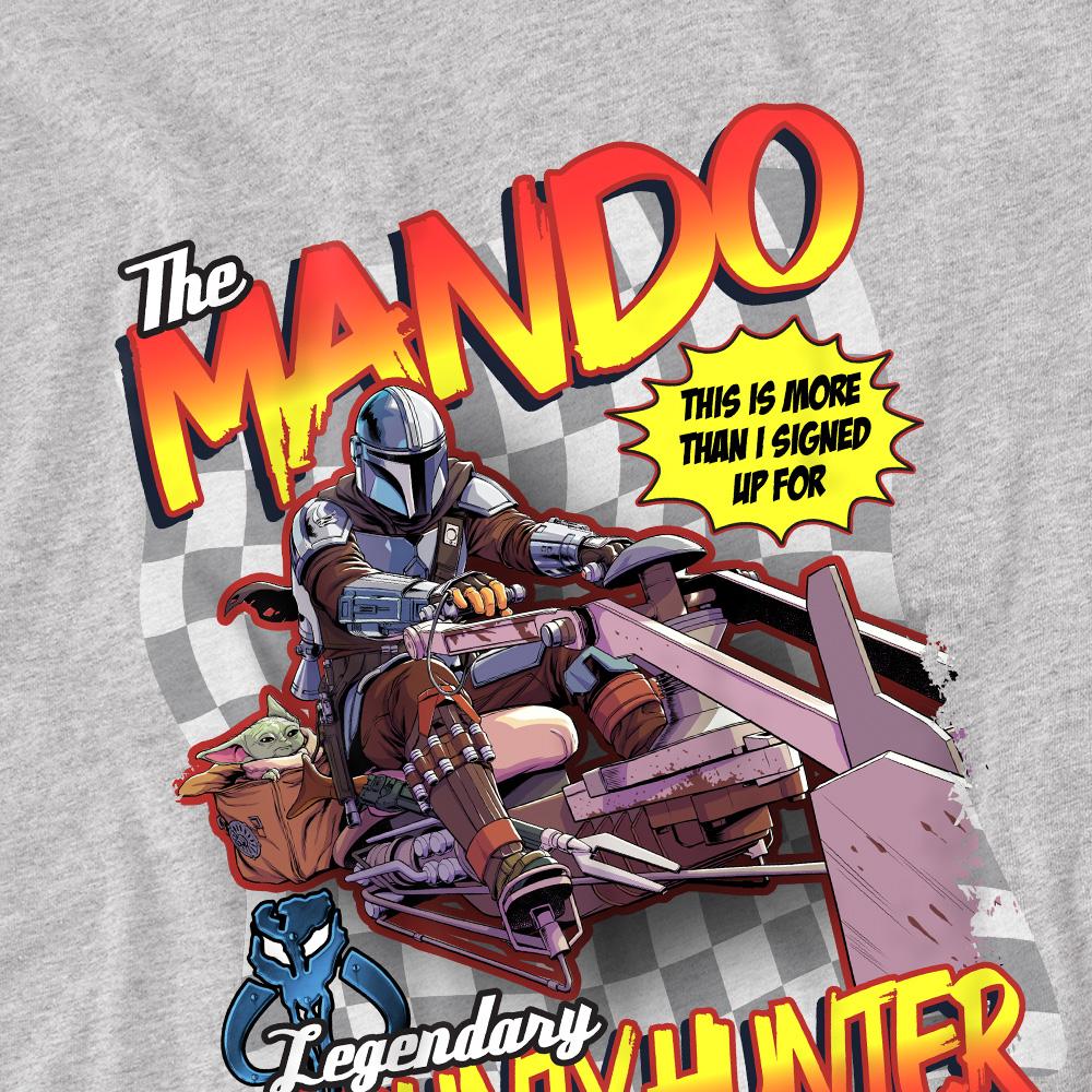 Athletic Heather - Back - Star Wars The Mandalorian Childrens-Kids Bounty Hunters Speed Bike T-Shirt