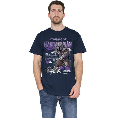 Navy - Back - Star Wars: The Mandalorian Unisex Adult Graffiti T-Shirt