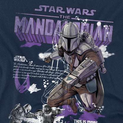 Navy - Side - Star Wars: The Mandalorian Unisex Adult Graffiti T-Shirt