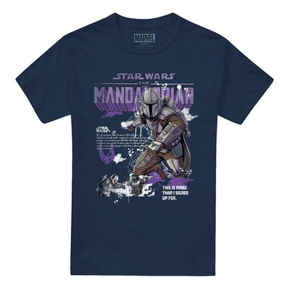 Navy - Front - Star Wars: The Mandalorian Unisex Adult Graffiti T-Shirt