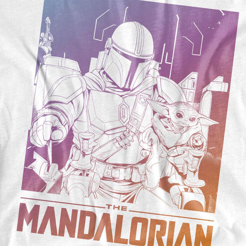 White - Back - Star Wars: The Mandalorian Childrens-Kids Gradient T-Shirt